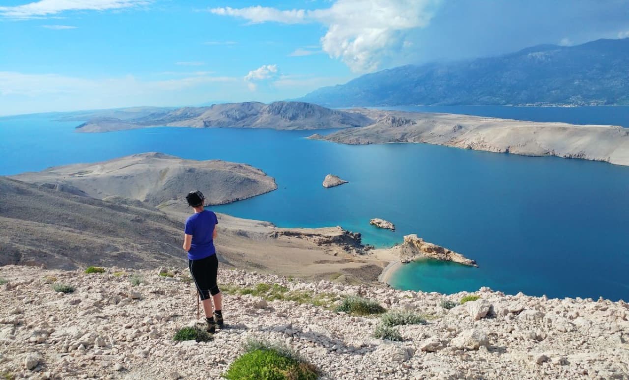 Pag island — stone shore and Adriatic view