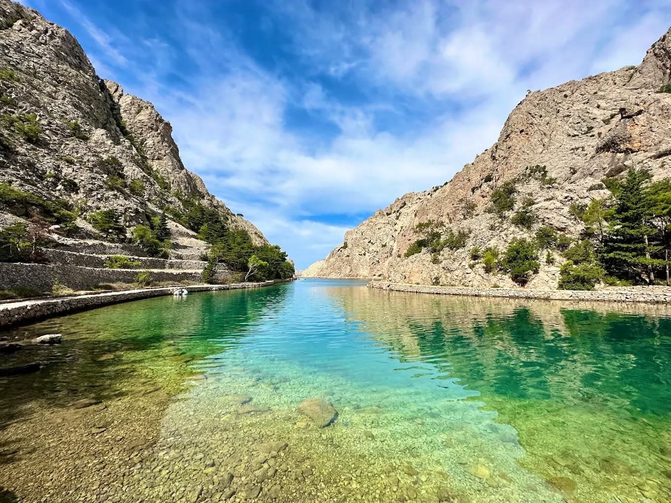 Tatinja cove near Karlobag — pebble beach and Adriatic view, half an hour from Stars Peak